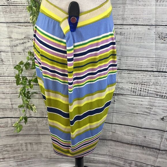 Liz Claiborne Skirt size Large Blue Purple Striped Jersey Straight Pencil Knee - Picture 11 of 12